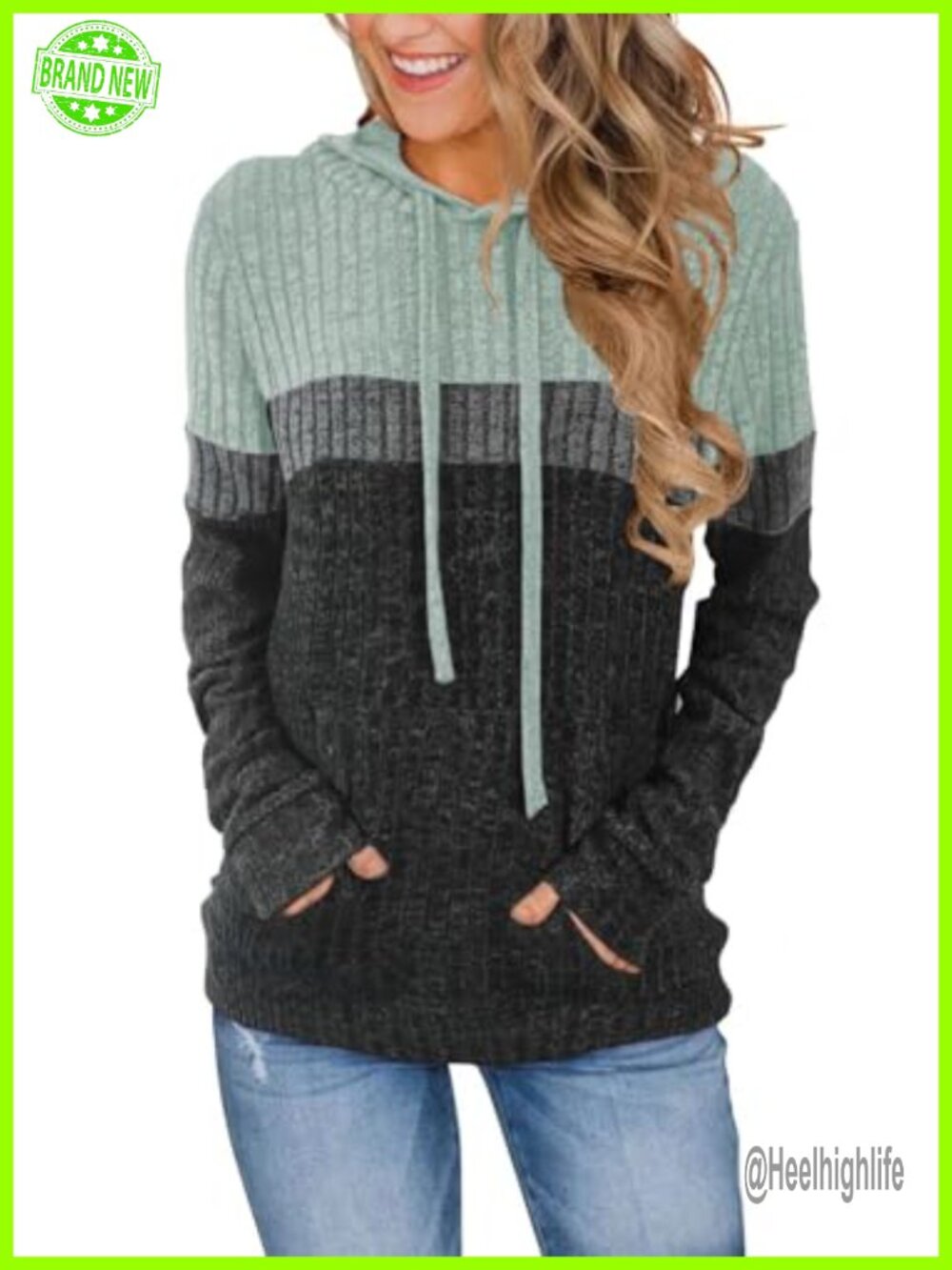 Womens Cozy Textured Knit Hoodie Sweater Tunic Pullover